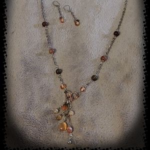 Handmade Silver Necklace with matching Earrings